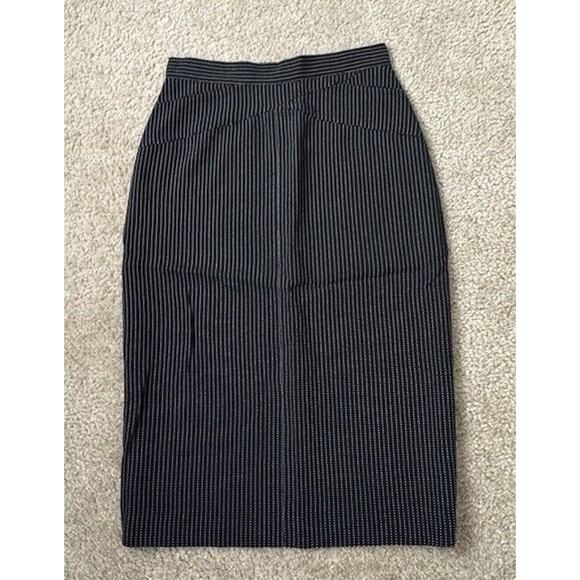 Lagerfeld Pinstripe Pencil Black Check Mini Skirt Waist Size 25” New - Picture 1 of 10